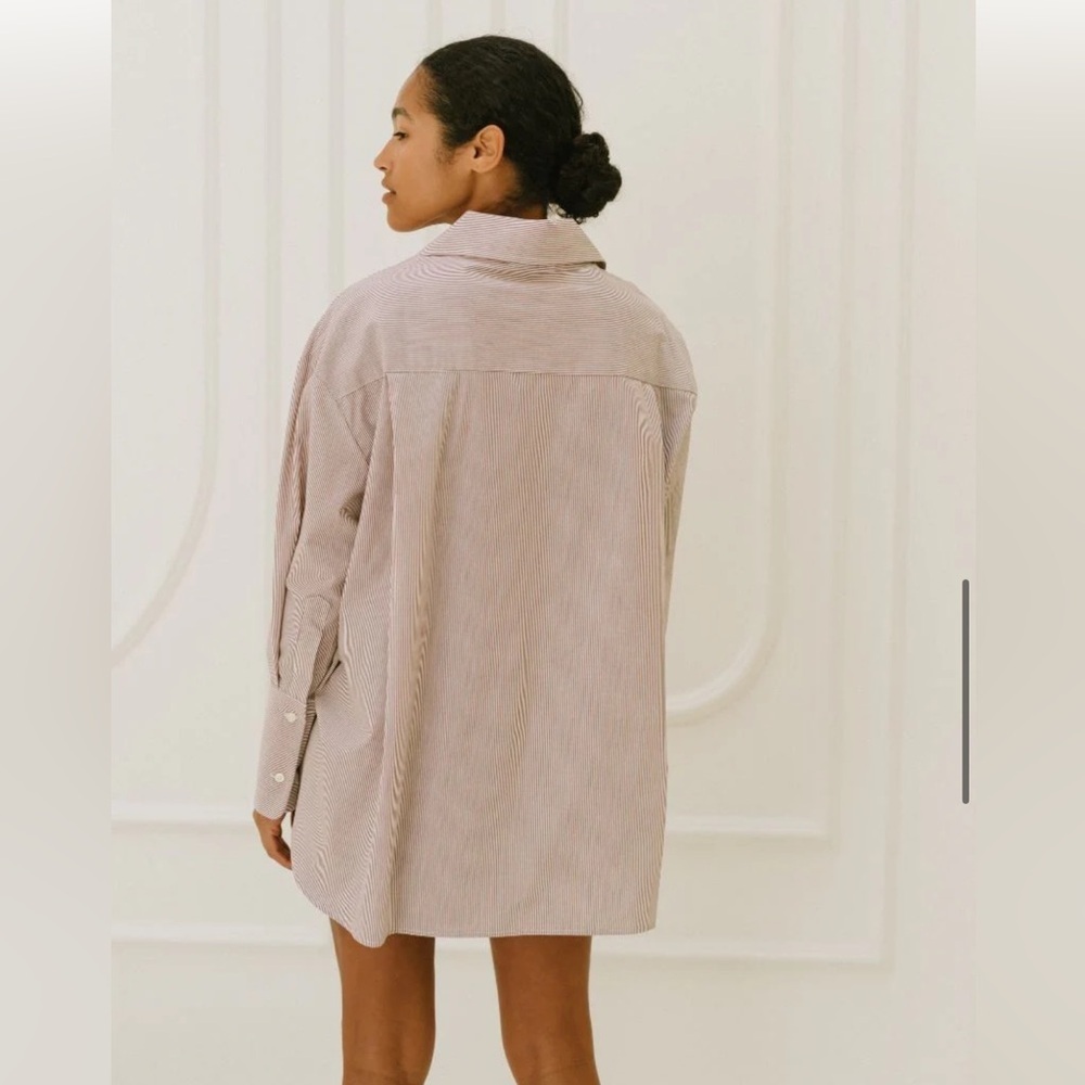 M Woolf. the easy pinstripe button down shirt and the easy shorts set - Picture 9 of 16